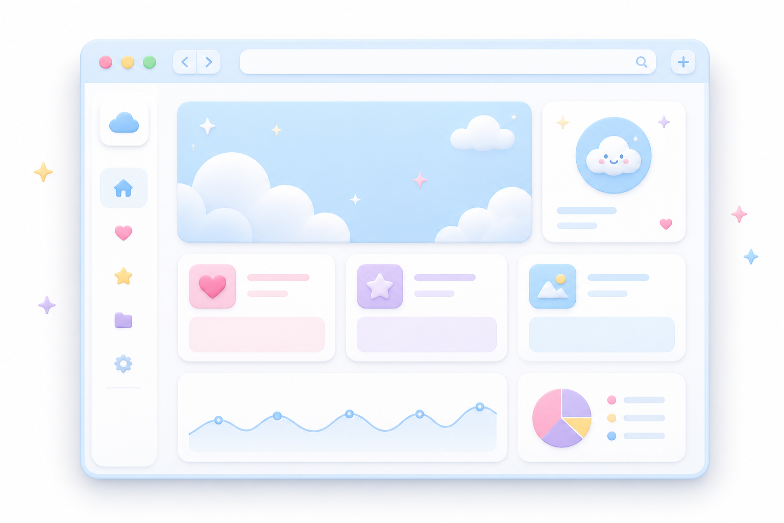 Cute pastel website illustration